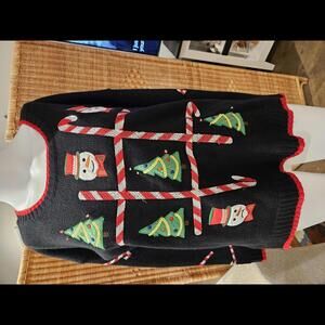 Lighted Holiday Sweater by United States Sweaters - Tic Tac Toe Petite Medium